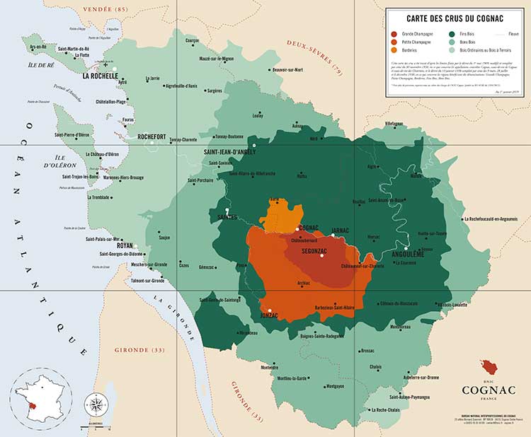 Carte des Crus de Cognac